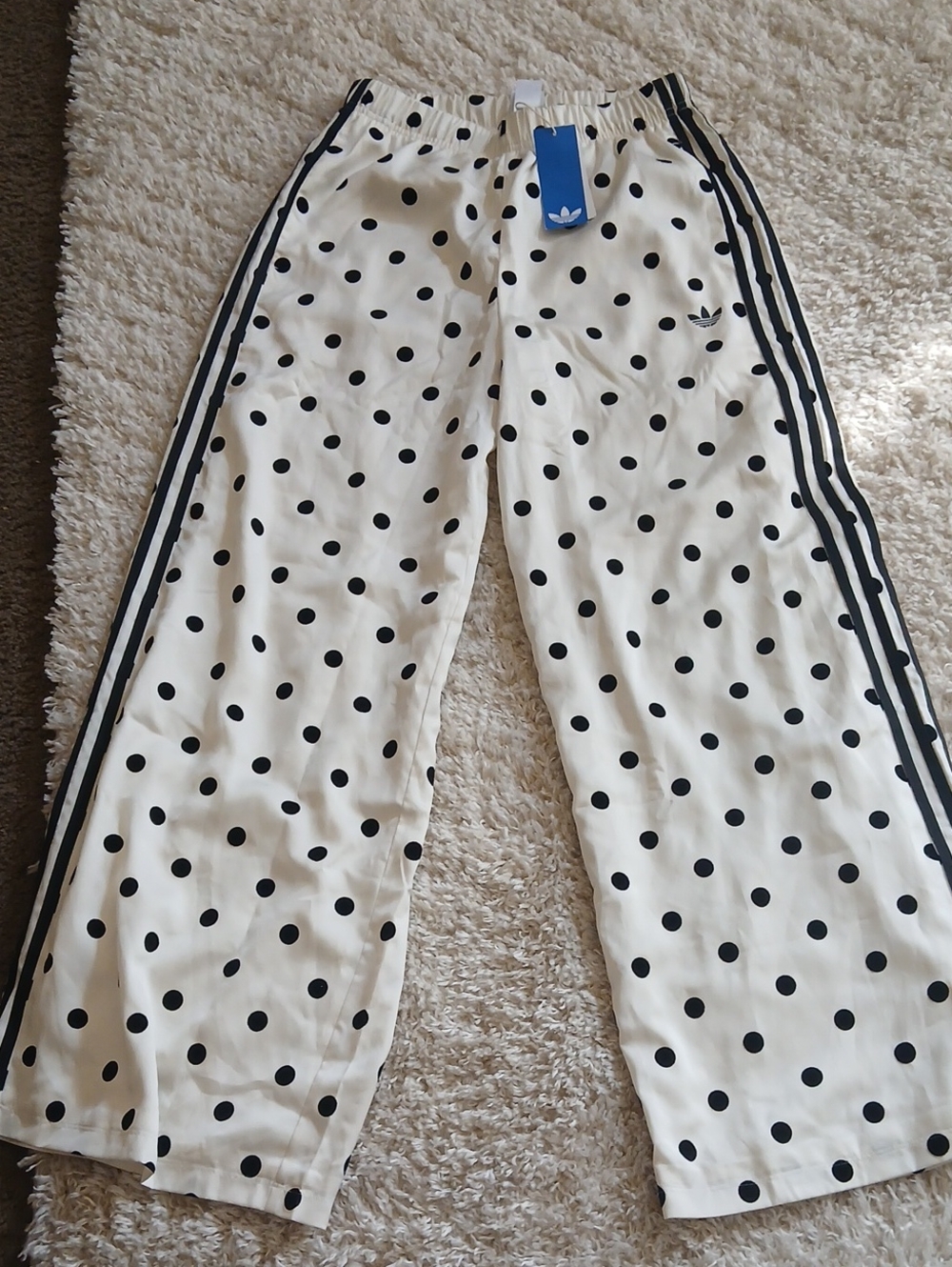NWT ADIDAS POLKA DOT WIDE KEG PANTS